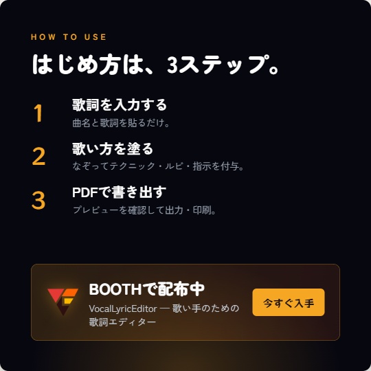 【歌い手・DTM向け】歌詞テクニック/ルビ/ディレクション管理ツール