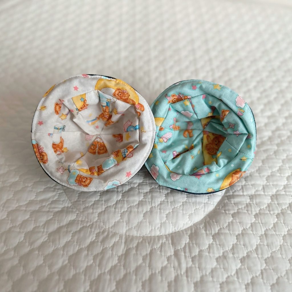 bear bucket hat - denim series ribbon