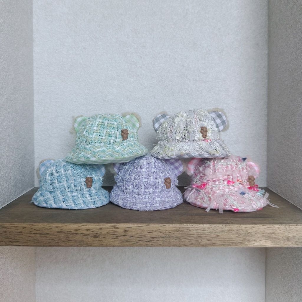 bear bucket hat - tweed series -