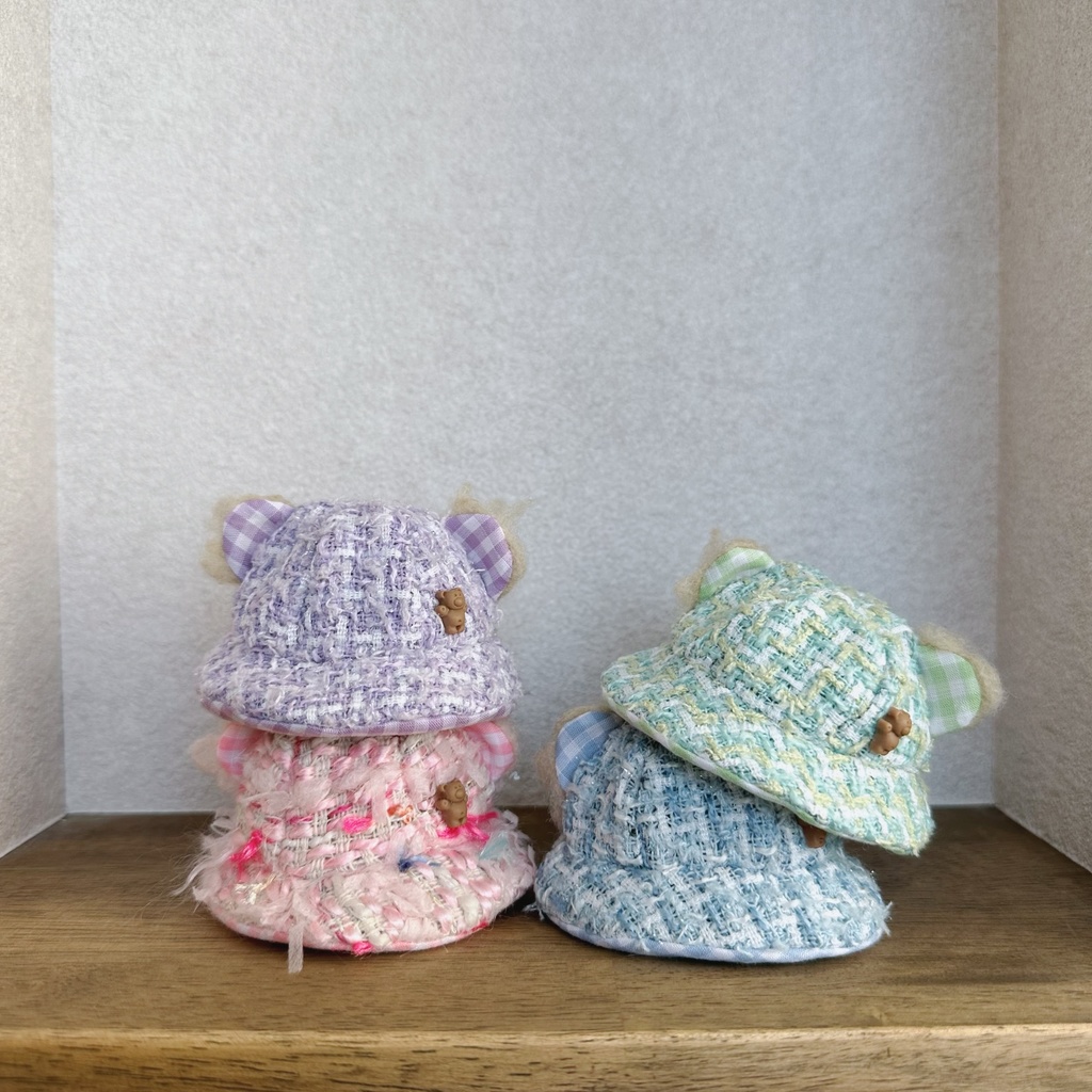 bear bucket hat - tweed series -