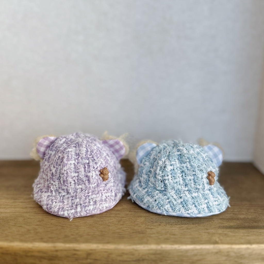 bear bucket hat - tweed series -