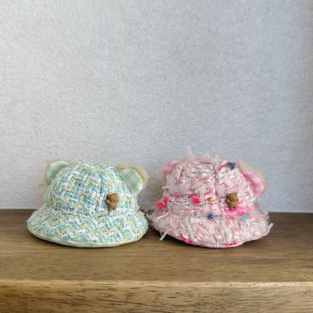 bear bucket hat - tweed series -