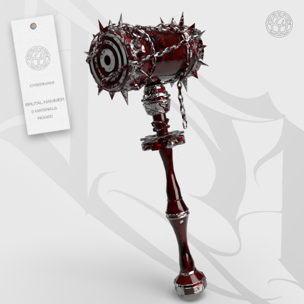 3D ハンマー武器 Brutal Hammer