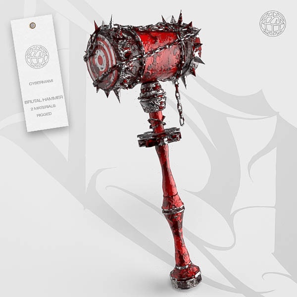 3D ハンマー武器 Brutal Hammer