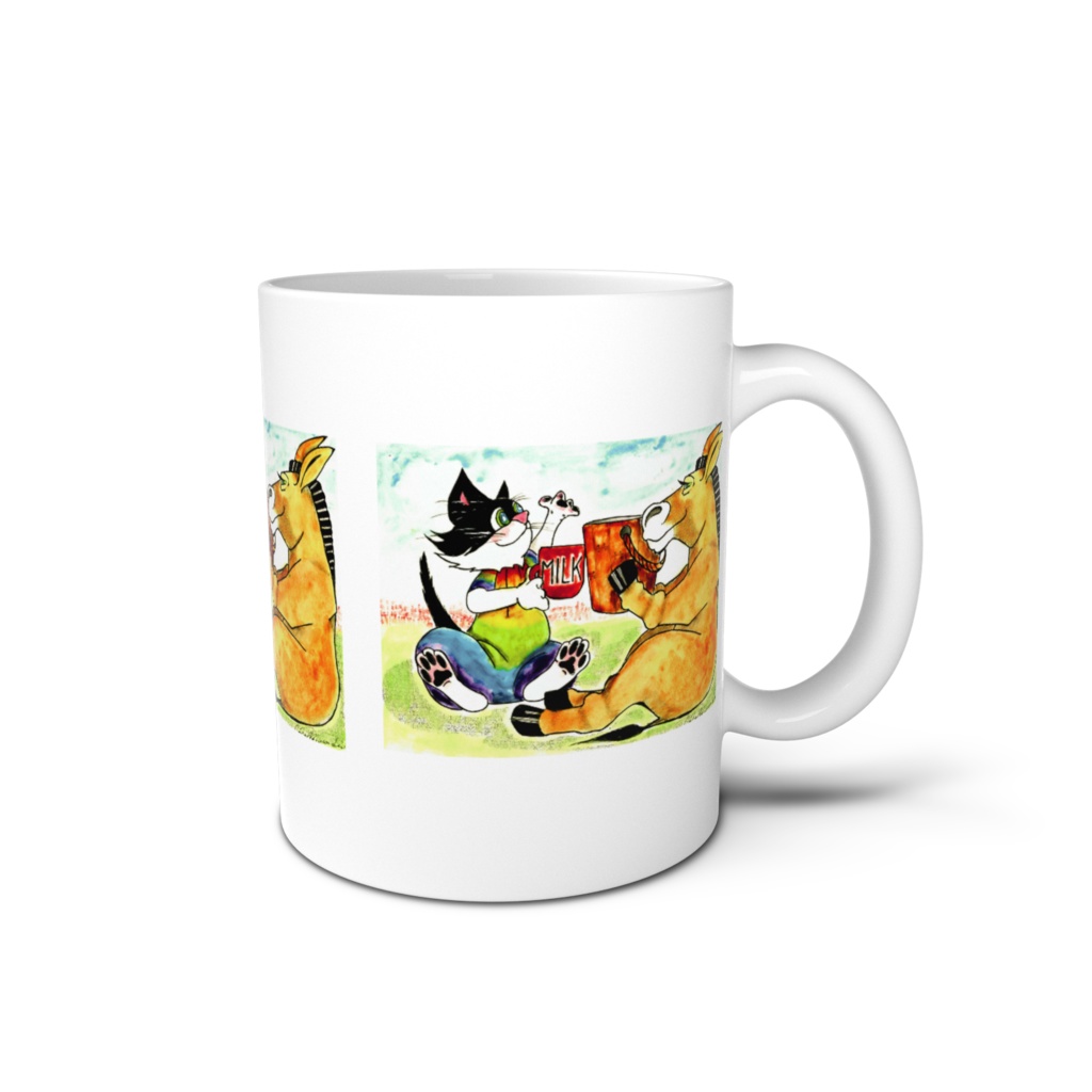 猫のマグカップ 乾杯