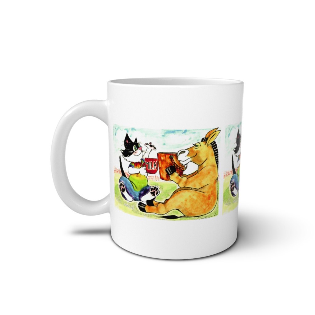 猫のマグカップ 乾杯