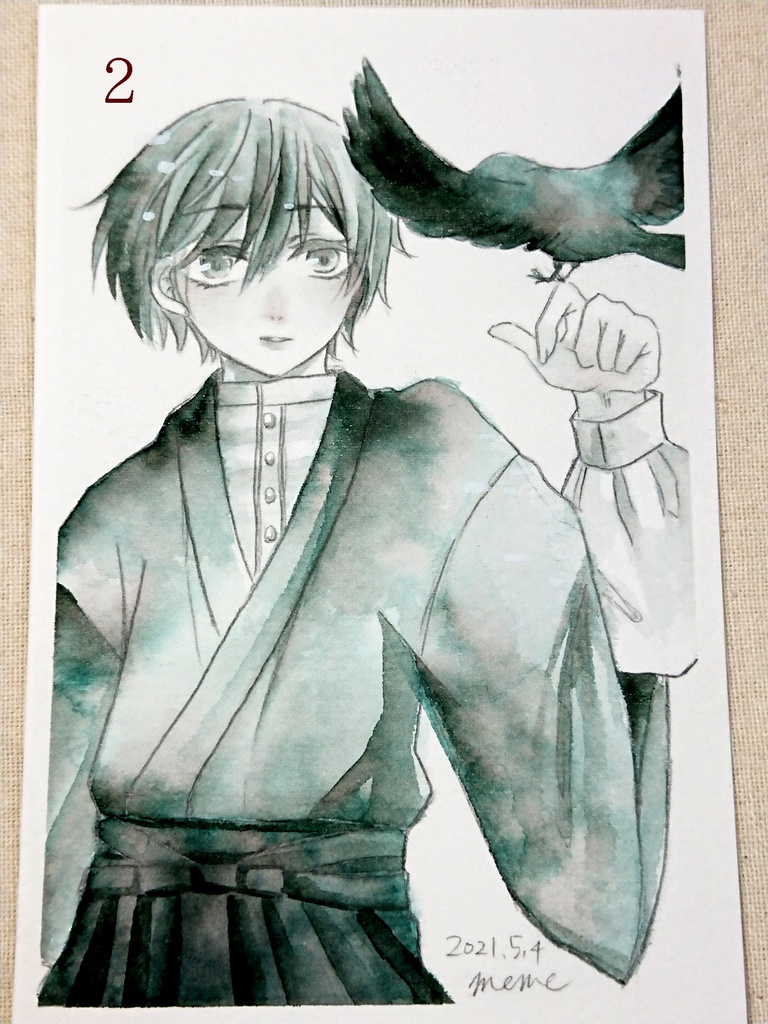 ハガキサイズ１色塗り原画３種 Akanosora Booth