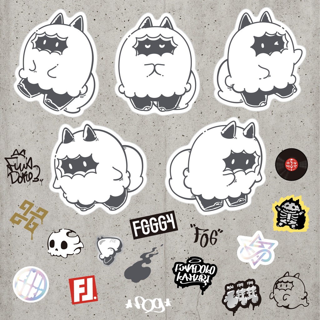 フワドコデコステッカー