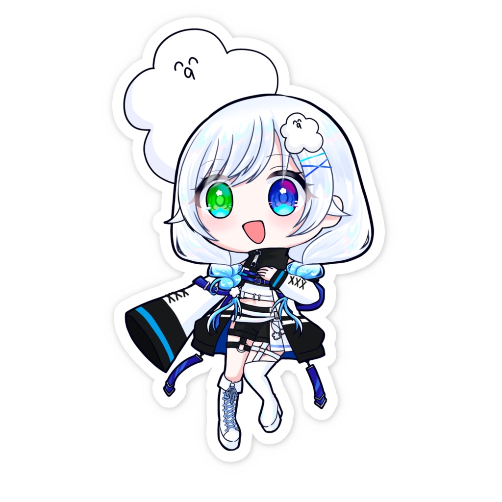 スマホステッカー(二種)ふわふわわたげ