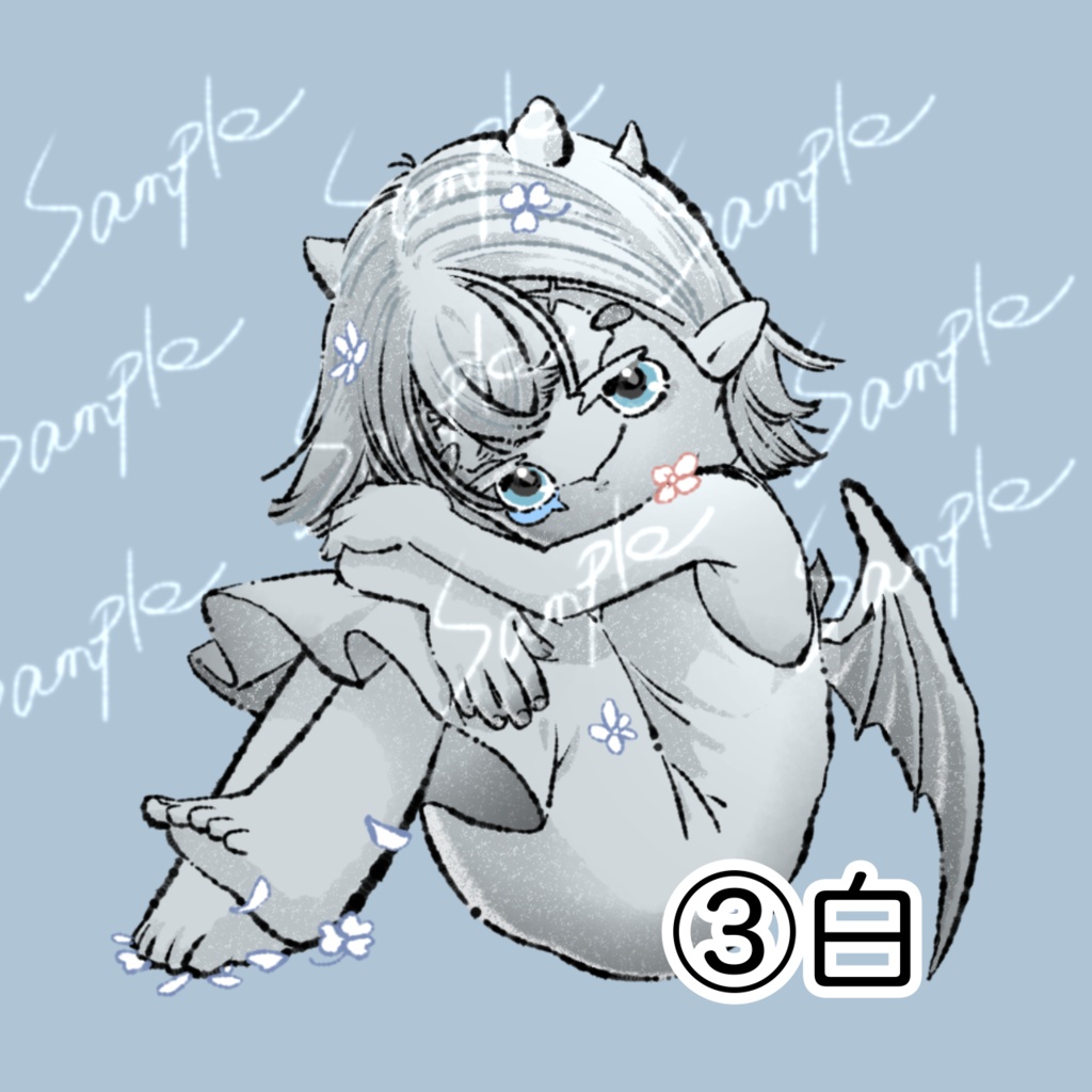 齋藤文也 & Milky black. 合作シール 各3種