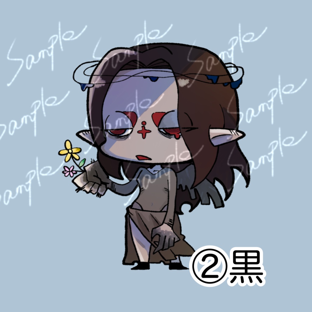 齋藤文也 & Milky black. 合作シール 各3種