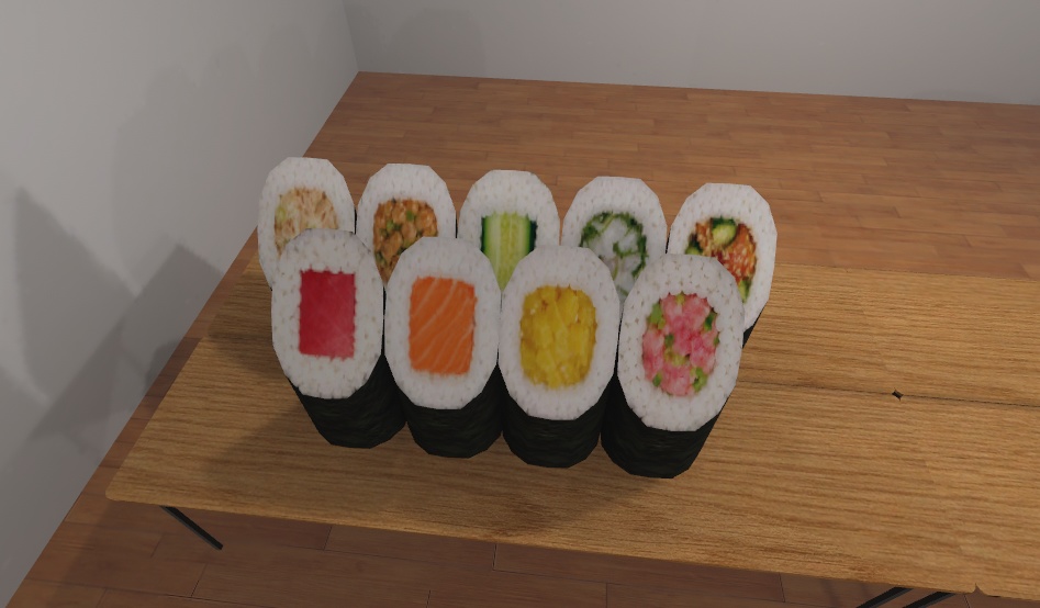 ローポリ細巻きセット (9種 × 輪切り・斜め切り)