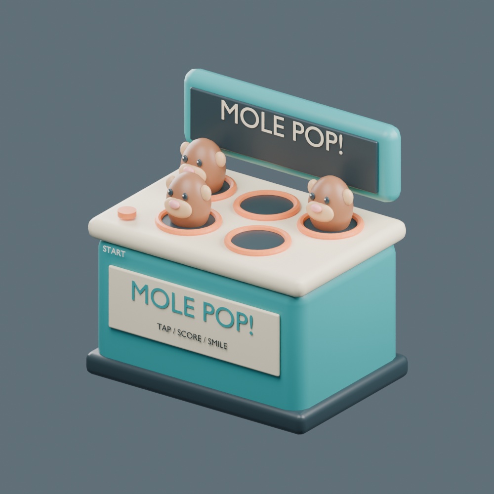 【cluster向け】MOLE POP!｜モデル差し替え対応・モグラたたきゲーム