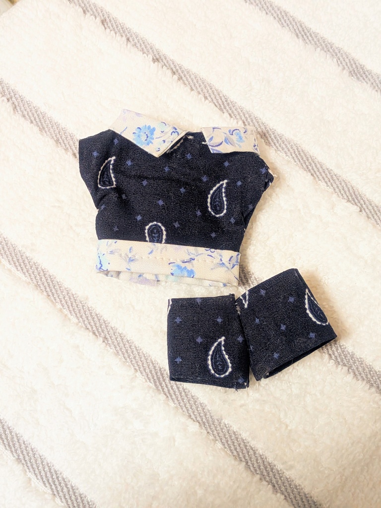 10cmぬい服！クール系重ね着風セットアップ