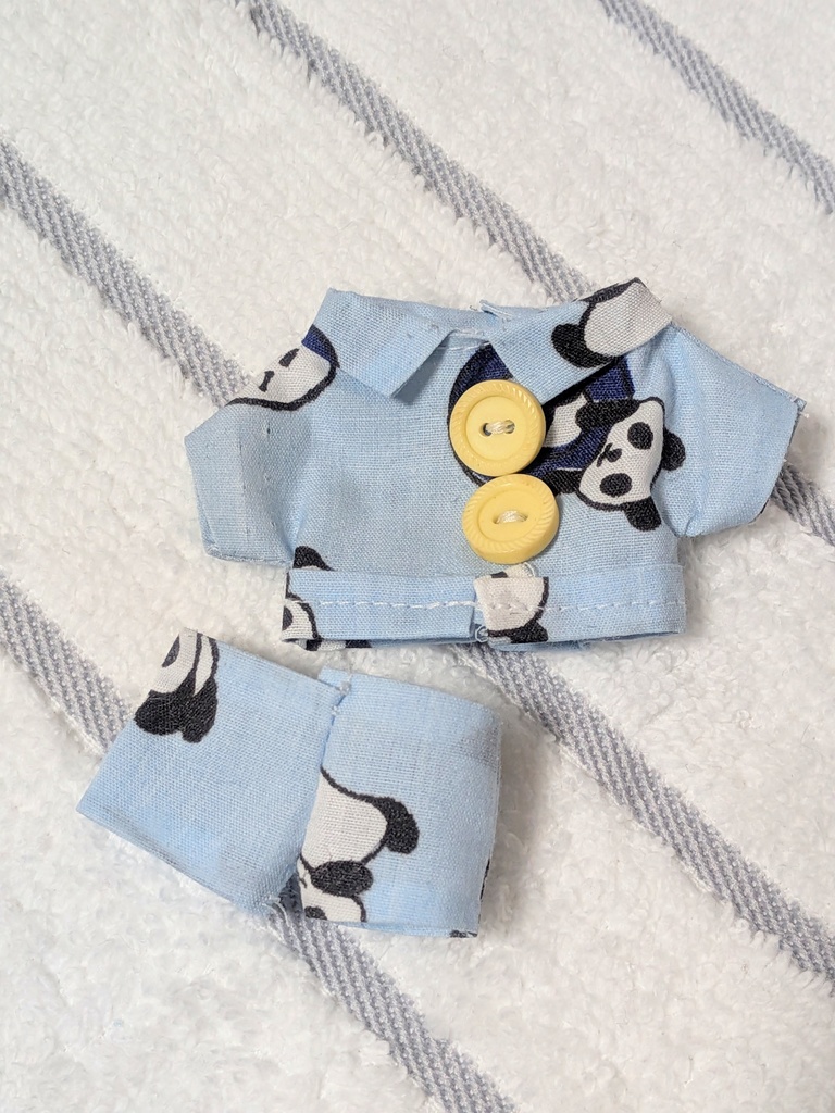 10cmぬい服！ぱんだ柄パジャマ上下セット