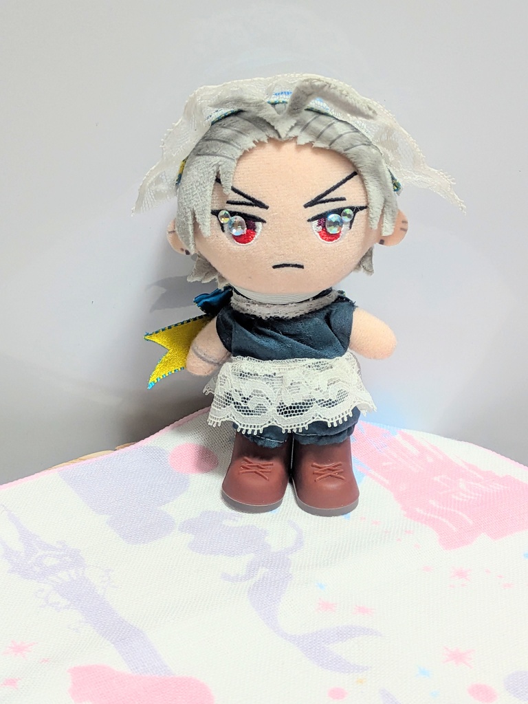 【10~12cmぬい服】ネイビーバックリボン2wayワンピース【ハンドメイド】