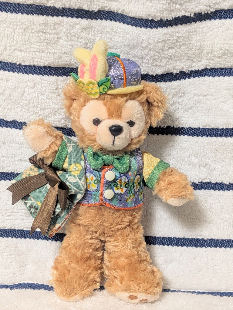 【10~15cmぬい用】リーフグリーンのリボントート【ハンドメイド】