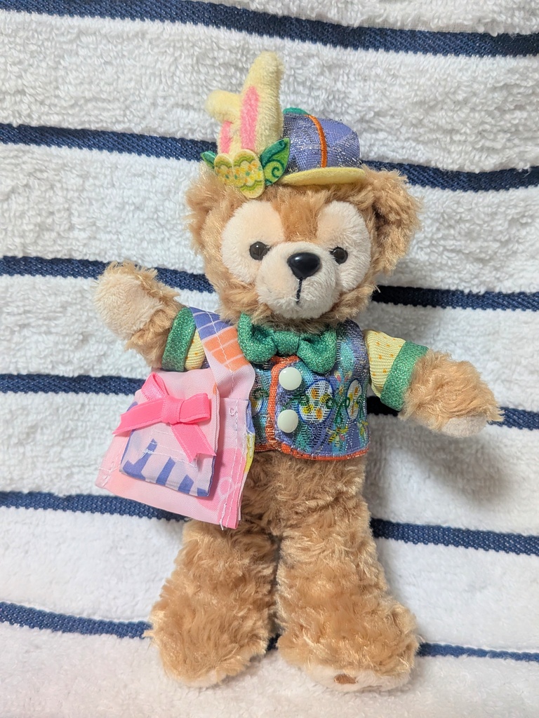 【10~15cmぬい服】ピンクのシャカシャカリボントート【ハンドメイド】