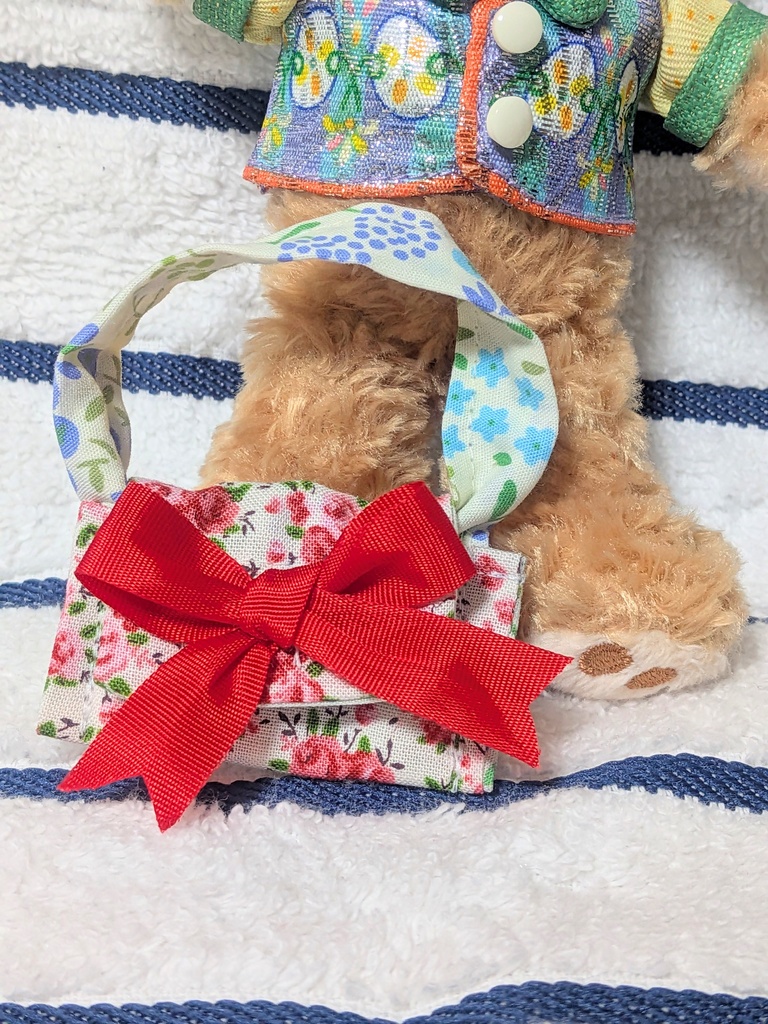 【10～15cmぬい服】ピンクフラワーのキュートート【ハンドメイド】