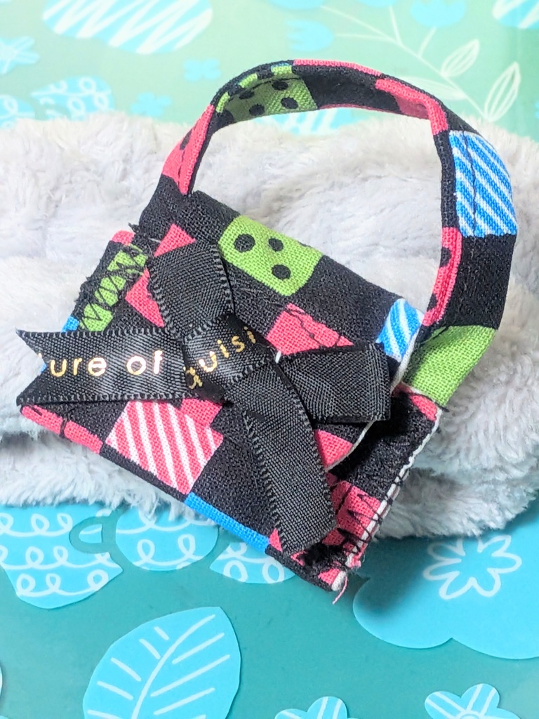【10-15cmぬい用】カラフル賽の目トートバッグ【ハンドメイド】