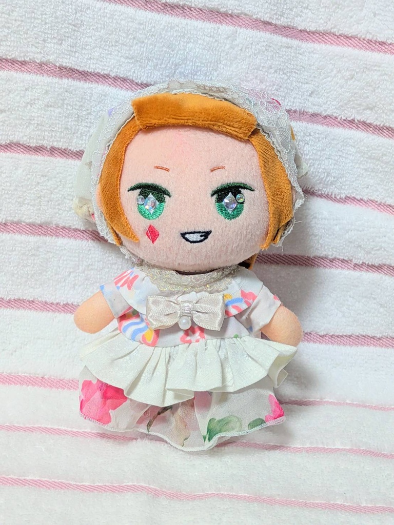 【16-20cmぬい服】お花畑のふんわりシフォンワンピース【ハンドメイド】