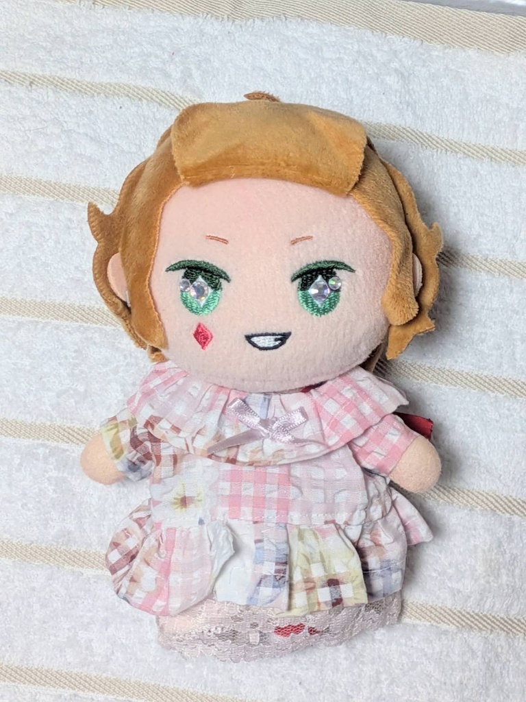 【16cmぬい服】くすみフラワーのサマードレス【ハンドメイド】