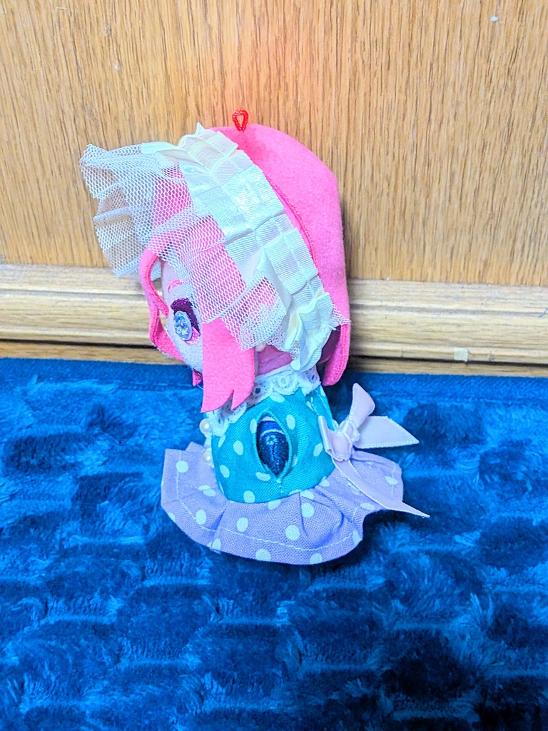 【10-12cmぬい服】新作夏色!バックリボンの切り返しドットワンピース【ハンドメイド】