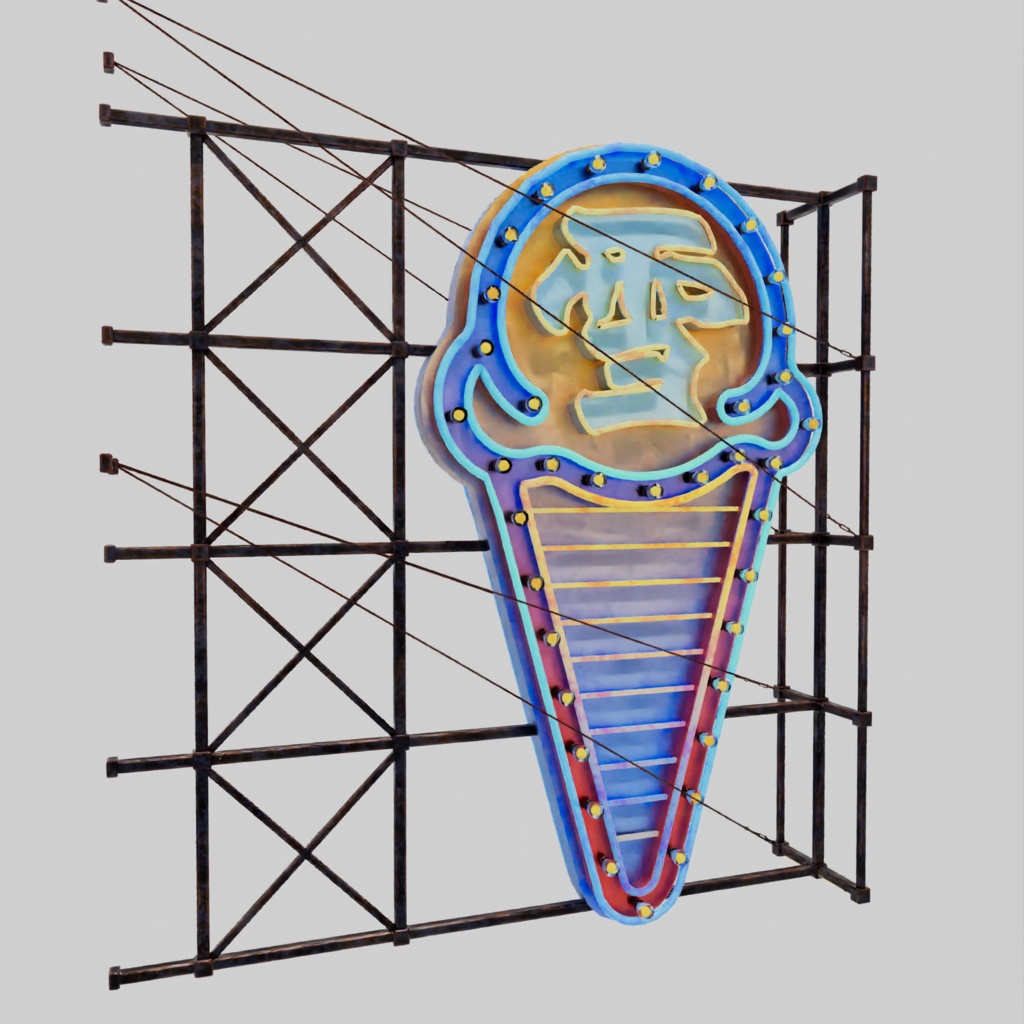 香港のネオンサイン3Dモデルバンドル V05