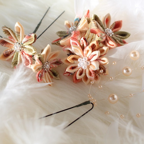 つまみ細工　パール