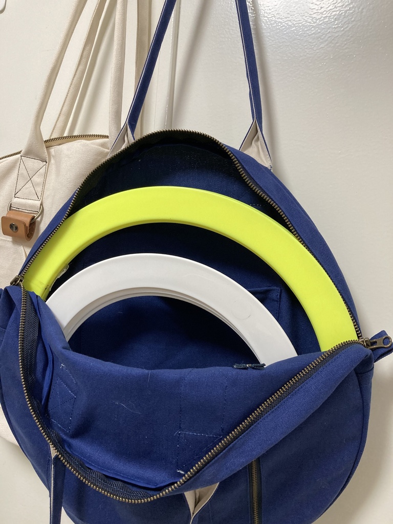 普段使いできるラージリングバッグ(帆布) ブルー