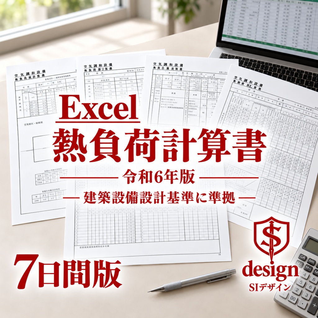Excel 熱負荷計算書 令和6年版（ライセンス 7日間）