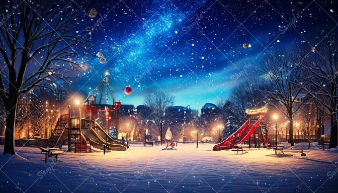 【3種セット】冬の公園背景画像
