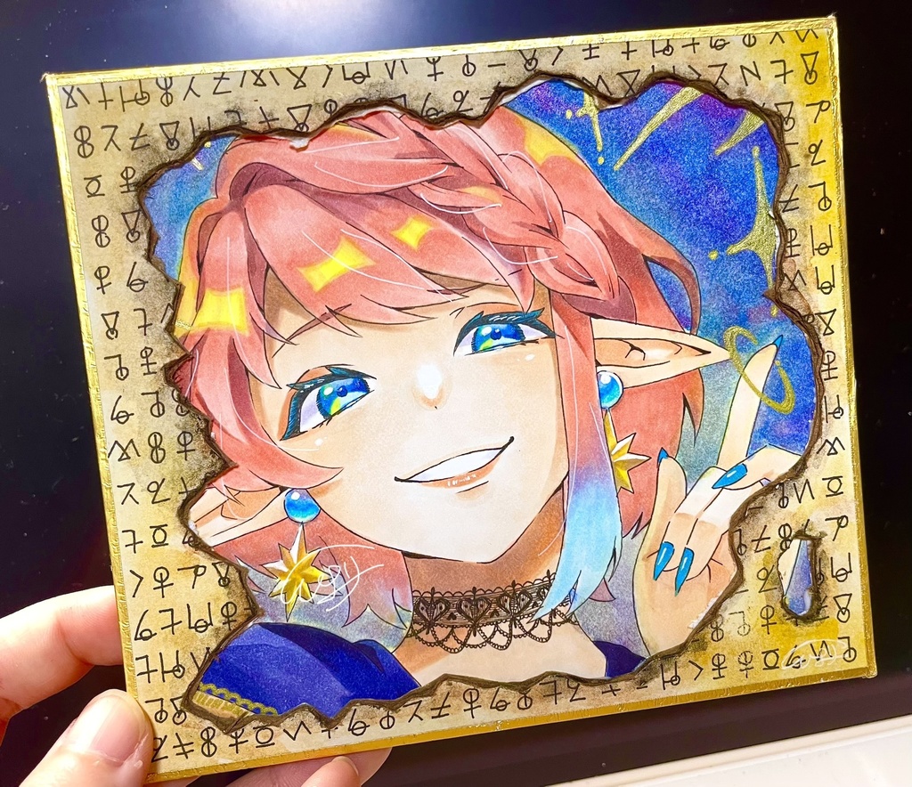 「魔女の訪問」ミニ色紙