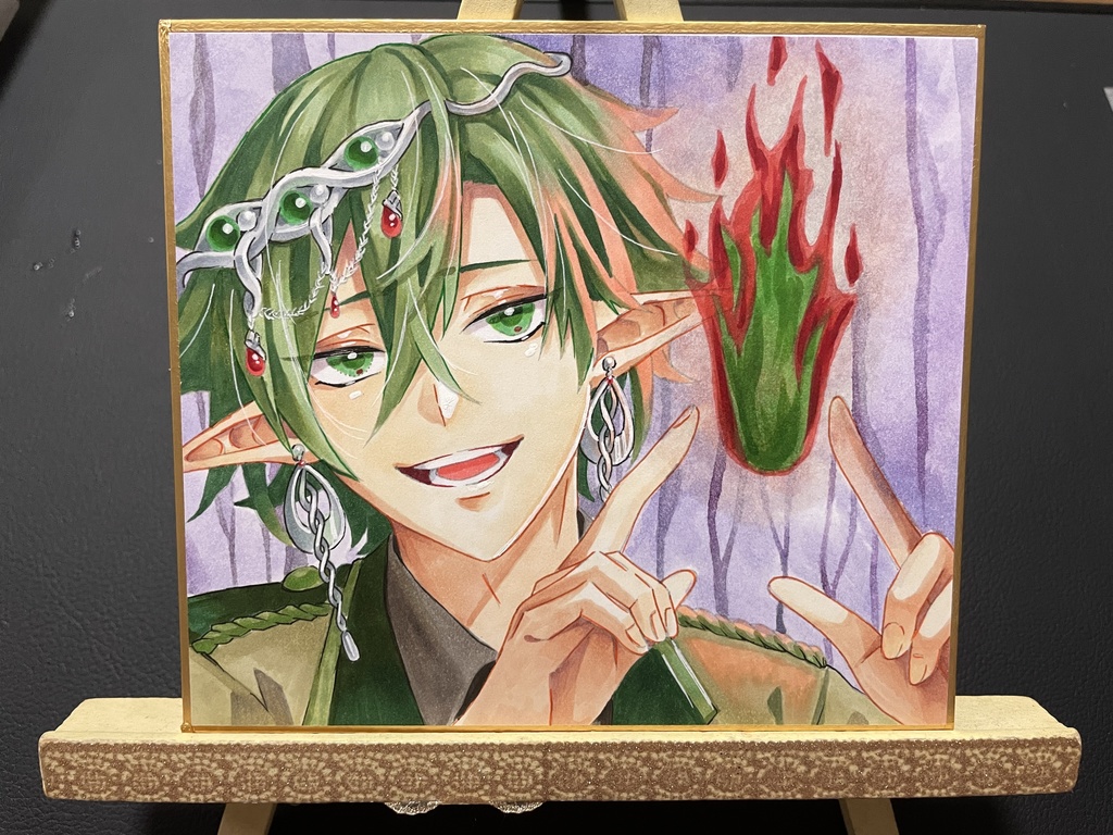 ミニ色紙原画「妖精のごあんない」