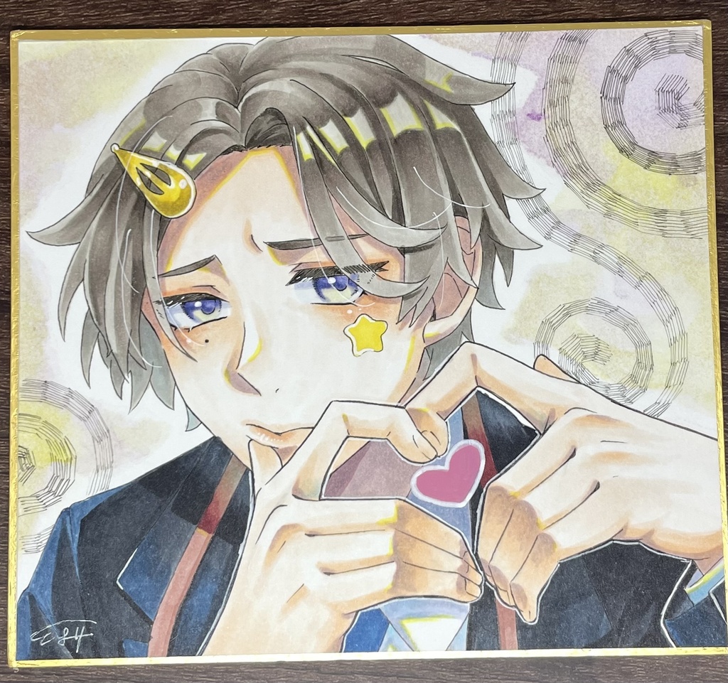 アナログ原画色紙「可愛い上司」