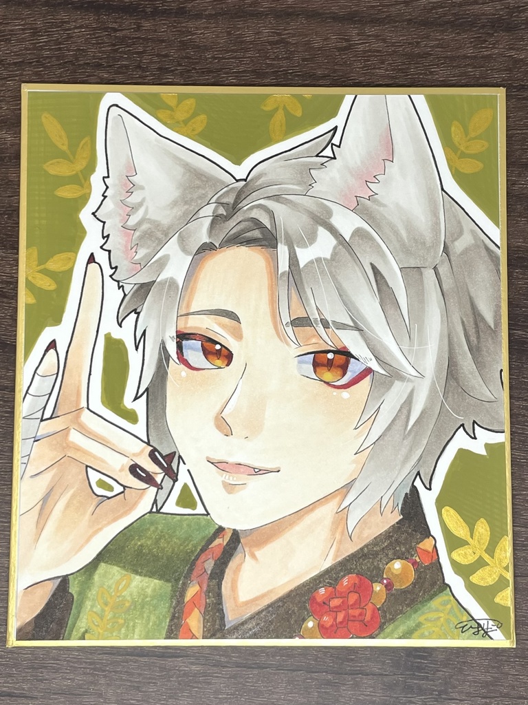 白狐/アナログ原画イラスト