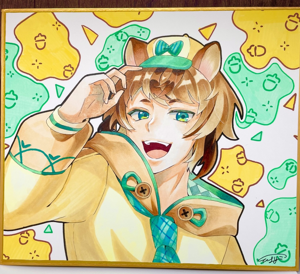 原画色紙/リスのお兄さん