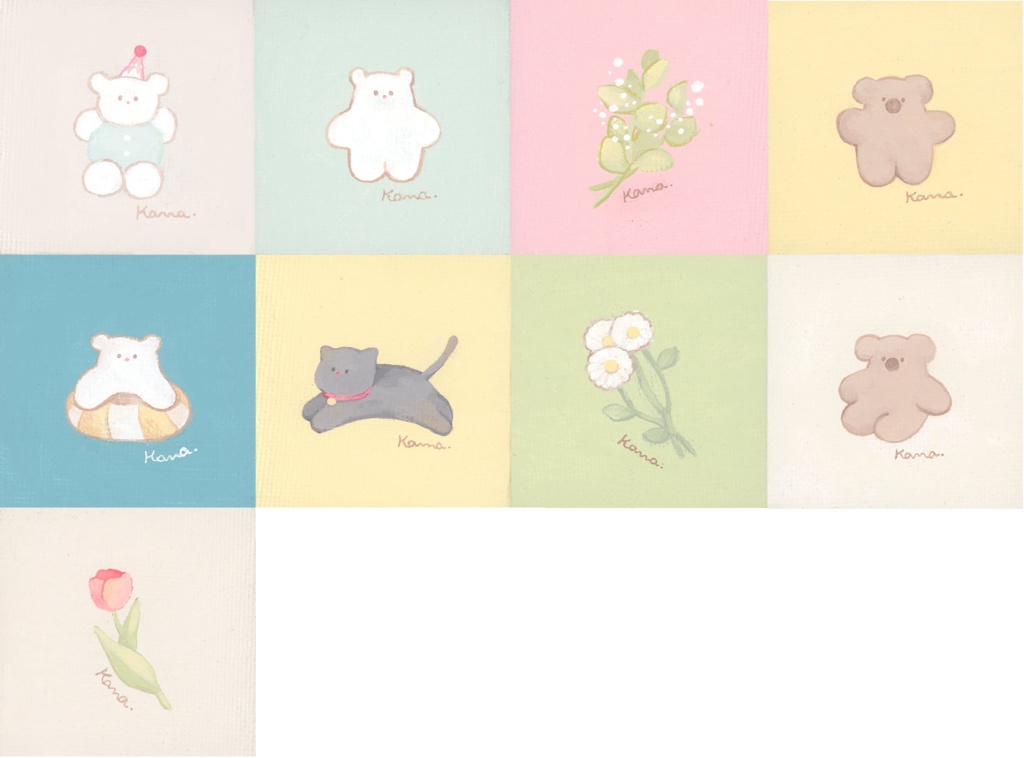 ミニキャンバス（植物＆キャラクター）