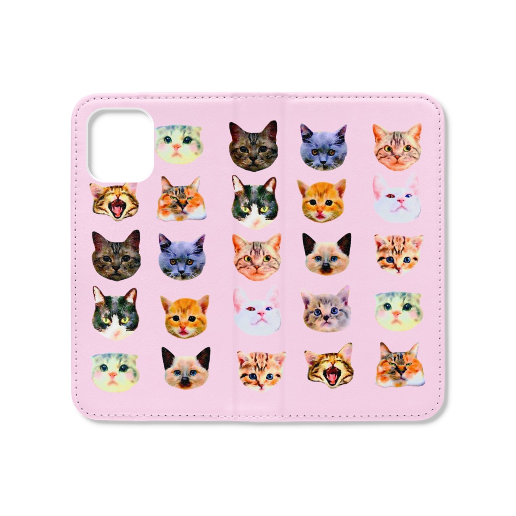 猫だらけ手帳型スマホケース