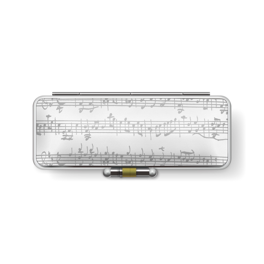 フルートと黒猫の印鑑ケース