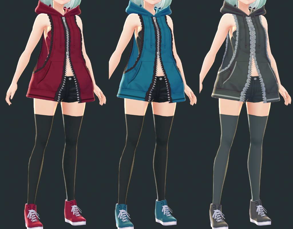 【VROID用】小悪魔パーカー【Devilish hoodie】