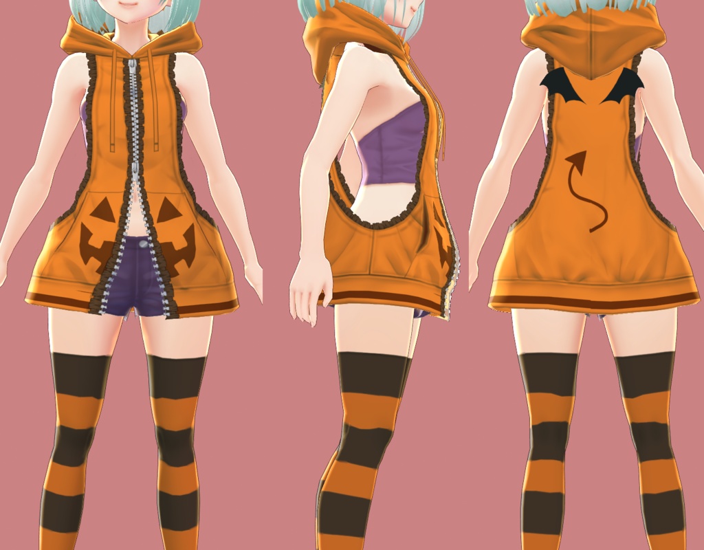 【VROID用】ハロウィンパーカー(献血で無料!)【Halloween hoodie】