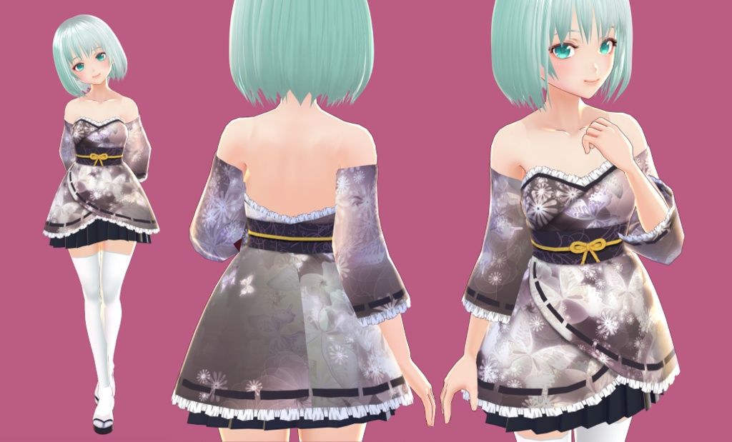 【VROID用】和風ドレス&巫女風ドレス【Short dresses in Japanese & miko styles】