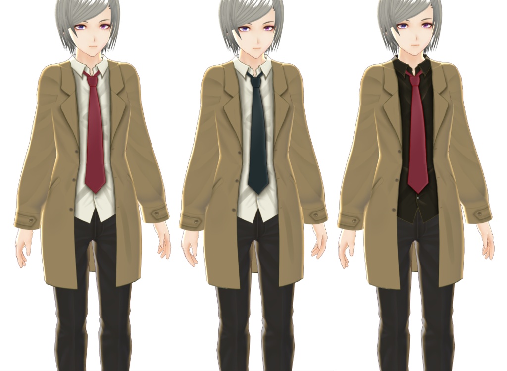【VROID用】コート+Yシャツ+ネクタイ【Coat + Y shirt + tie】