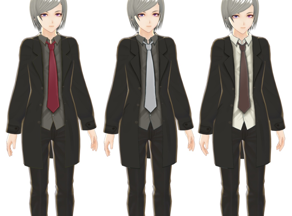 【VROID用】コート+Yシャツ+ネクタイ【Coat + Y shirt + tie】