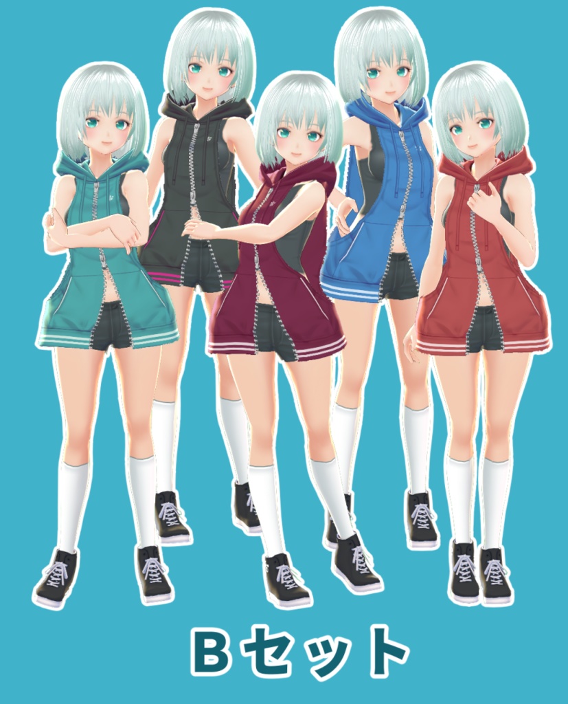 【VROID用】スポーティーパーカー【Sporty hoodie】