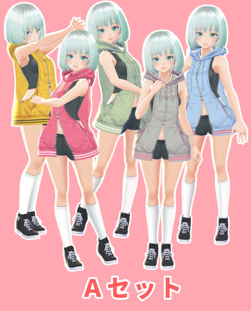 【VROID用】スポーティーパーカー【Sporty hoodie】