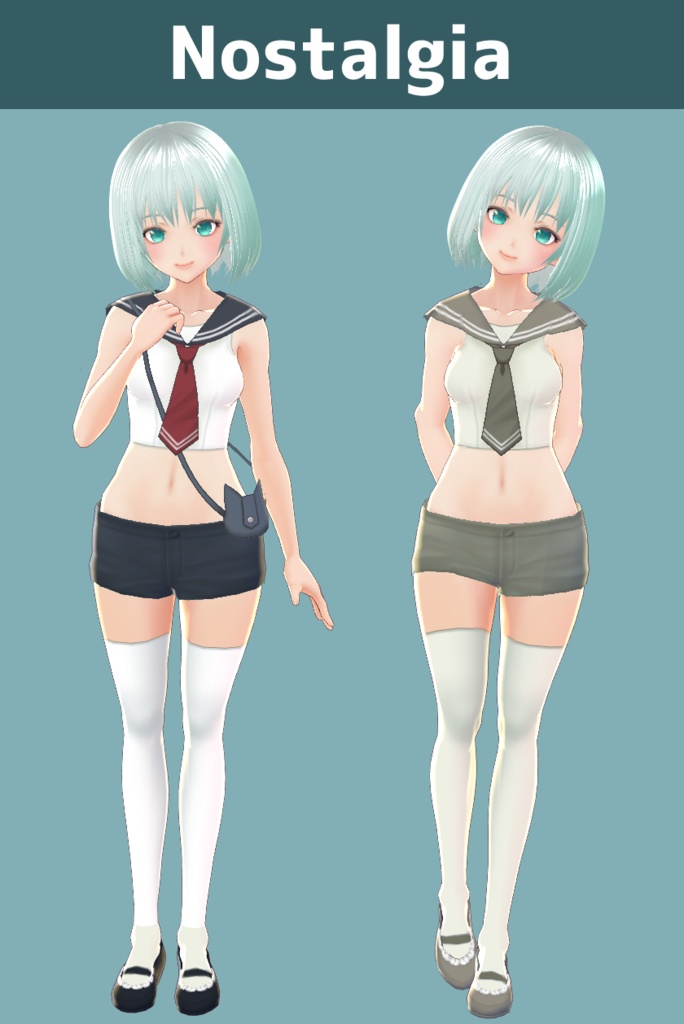 【VROID用】ノースリーブミニセーラー【Sleeveless mini sailor】