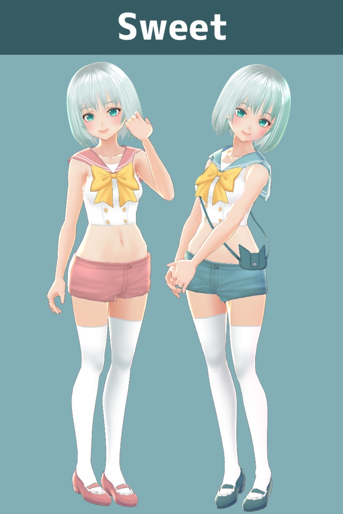 【VROID用】ノースリーブミニセーラー【Sleeveless mini sailor】