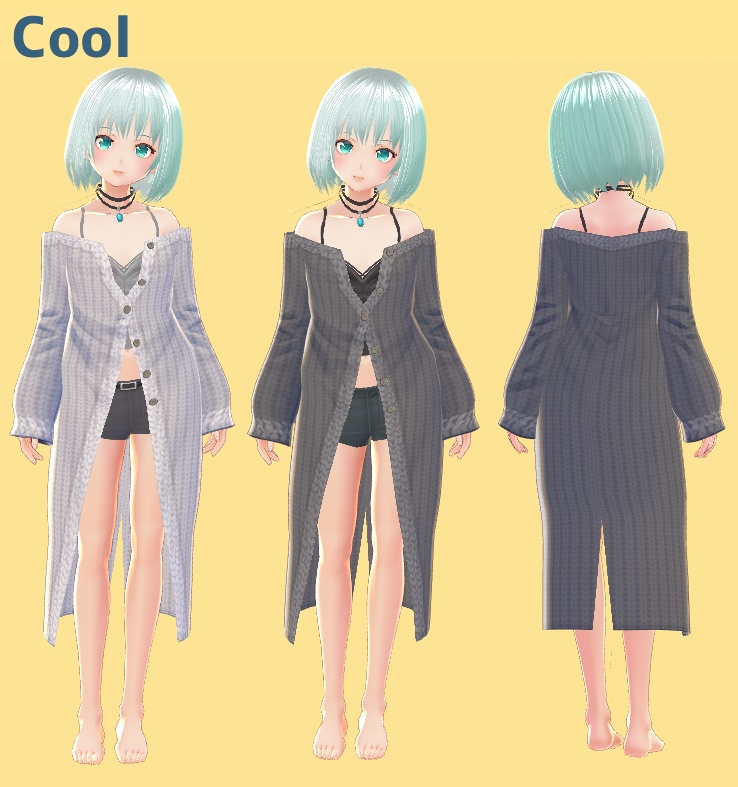 【VRoid用】ロングニットカーディガン【Long knit cardigan】